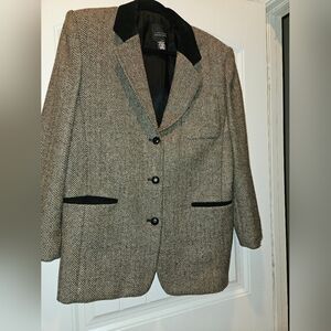 The Limited Black and Tan Herringbone Blazer